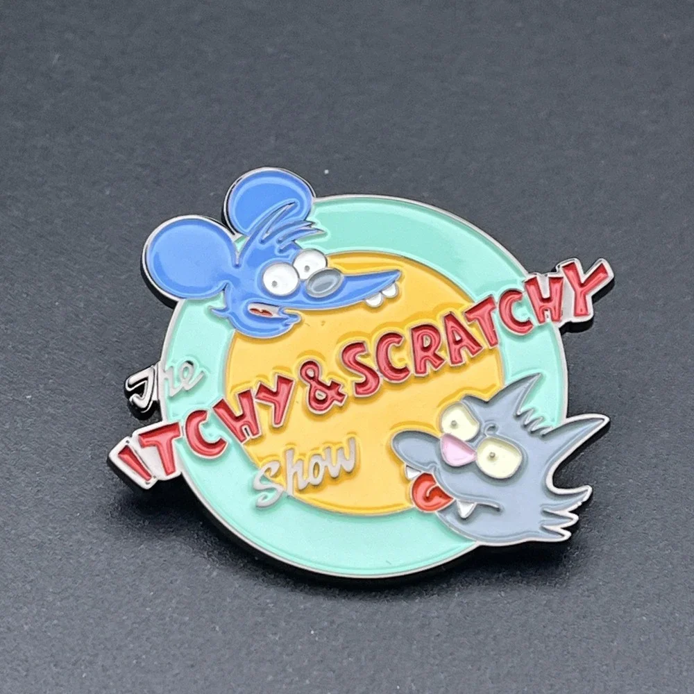 The Itchy & Scratchy Show The Simpsons Cartoon Animation Lapel Hat Pin